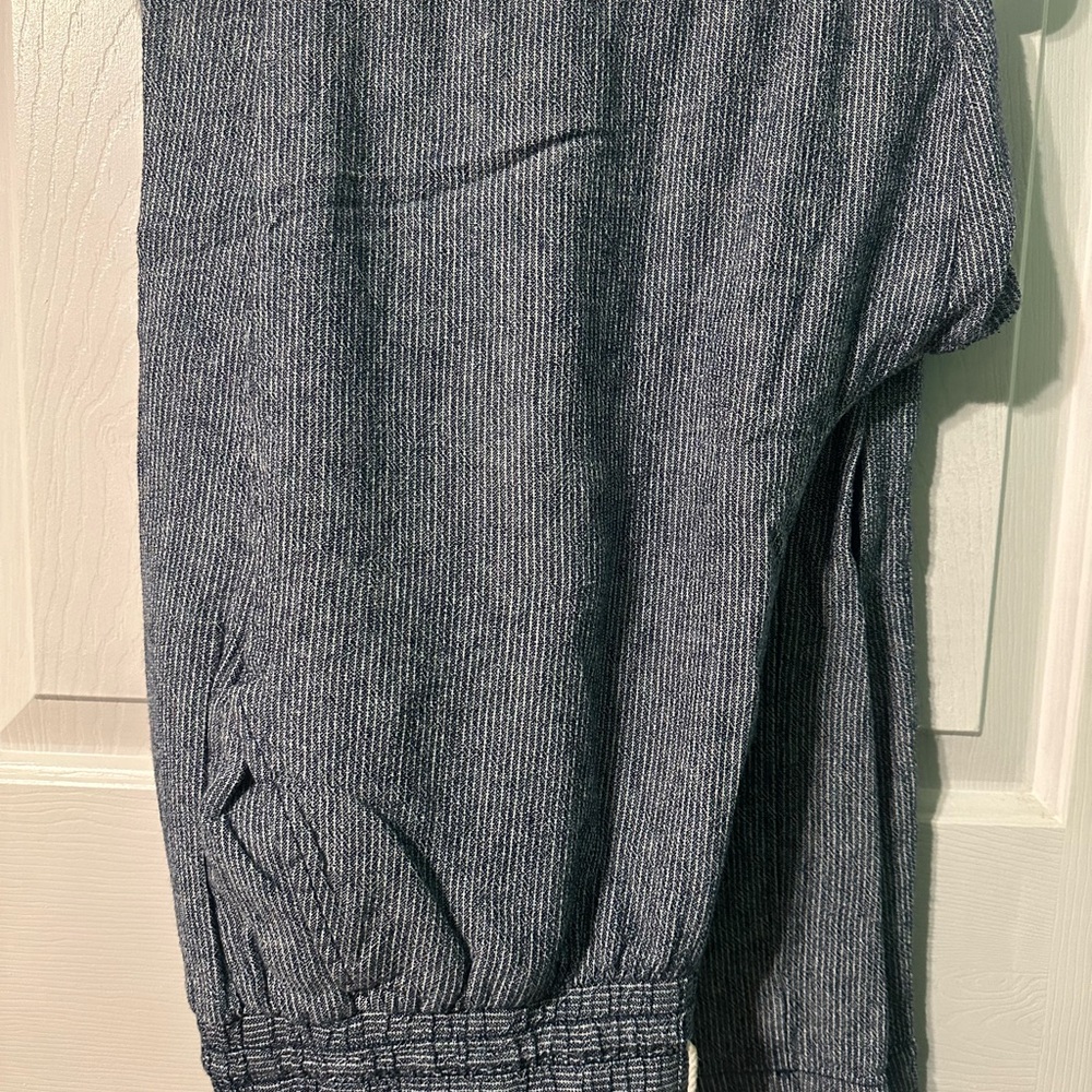 Lane Bryant Blue Gray stripe Wide Leg Pants women’s size 14‎